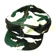 Charlotte Russe Camouflage GATSBY Flat Cap Hat Snap Visor Cotton Green Brown NWT