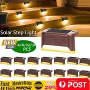 Solar LED Deck Garden Outdoor Stair Step Fence Light Path Walkway Wall Lighting