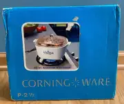 Vintage Blue Cornflower Corning Ware P-2.5qt Saucepan With Cover SEALED NOS