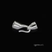 Sterling Silver Hook and Eye Clasp Cord End For 4mm Leather Cord #97471