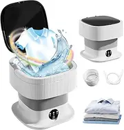 Portable Washing Machine, Afenau 10L Small Washing Machine with 3 Modes, 60W Foldable Mini Washing Machine, Camping Washing Machine for Underwear, Sock, Baby Clothes, Travel, Camping