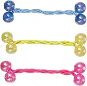 Healeved 3pairs Acrylic Elastic Hair Bands Decoration Ponytail Holders for Women Girls Random Colors Versatile Hair Accessories