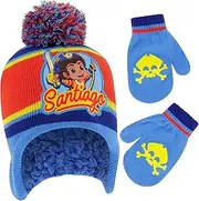 [Nickelodeon] Toddler Winter Hat and Mitten, Santiago Kids Beanie with Sherpa Lining Set, for Ages 2-4, Multi Color, Age 2-4