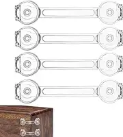 Yizene 4PCS Clear Child Safety Guards & Locks, Ajustable Baby Proofing Cabinet and Drawer Locks,Safe Quick and Easy Child Safety Locks for Cabinets and Drawers-Purpose for Cabinet,Drawers,Freezer,Oven