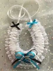 Cronulla Sharks Licenced tag on Brides Wedding horseshoe Made all sizes garter