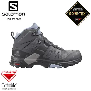 SALOMON 索羅門 女 X ULTRA 4 GTX 中筒登山鞋《磁灰/黑/灰藍》416250/健 (8.5折)