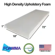 Foamma 18" x 72" High Density Upholstery Foam, New Cushion Replacement