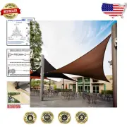 Triangle Shade Sail 7' x 7' in Brown - Ultimate UV Protection, Easy Installation