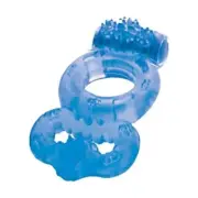 The Macho Double Ring Clitoral And Testicular Stimulation Vibrating Cockring Wat