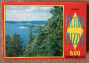 Vintage puzzle by Built Right 600 pc of Yellowstone Lake, New Unopened, 1960s