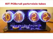 nixie tubes clock DIY KIT with IN-4 Tube LED Blue Backlight Black PCB