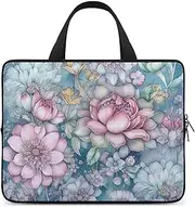 Laptop Case Sleeve Shockproof Computer Carrying Bag Blue Style Flowers Notebook Case Cover Laptop Bag Water Resistant Computer Cases Tablet Briefcase for Travel Business 12 Inch