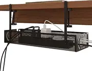 Cord Organizer for Desk - Multifunctional Wire Organizer | Metal Mesh Cable Management, Table Accessories for Living Room, Bedroom, Study