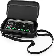 CASEMATIX Mixer Case Compatible With Behringer P16 Stage Mixer and P16-HQ Powerplay In Ear Accessories, Cables and Power Adapters, Fits Mixers up to 12.0” x 6.0” x 2.5” With Shoulder Strap