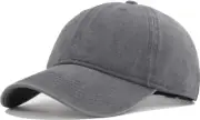 Vintage Cotton Washed Baseball Caps Unstructured Low Medium-Large Grey(washed)