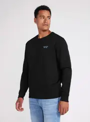 GUESS Black Back Geo-Metric Logo Print Jumper Size: Large, Polyester