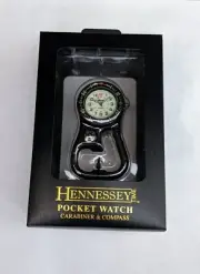 Hennessey Pocket Watch Carabiner and Compass NIB