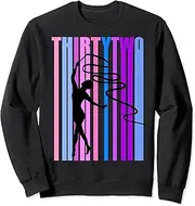 [X.Style] Womens 32nd Rhythmic Gymnastics Birthday Twirling Ribbon Sweatshirt ds2010 Sweater (XL) Black