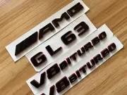 Black RED GL63 AMG V8 BITURBO Emblem Badge Sticker Set For Mercedes Benz GL