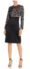 Tory Burch Color Block Dress NWT Ivory/Black Lace Overlay top $498 Gorgeous!