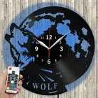 LED Vinyl Clock Wolf LED Light Vinyl Record Wall Clock LED Wall Clock 376