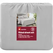 Essentials Plain Dyed Fitted Sheet Set Micro Fibre Queen Bed each