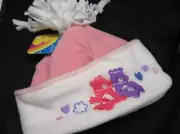 NEW PINK Carebears Fleece Cuffed Pull-On Toboggan Beanie kids baby girl gift