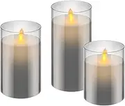 Goobay LED Wax Candles in Glass (Set of 3)