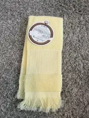 Yellow Fingertip Hand Towel Cross Stitch Charles Craft NOS NWT Vintage Retro
