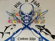 5 Pier/Surf Fishing Rigs #4 Gold Hooks Pompano Whitings Snappers Croakers Spots
