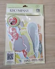 K&Company Beyond Postmarks Letterpress SCRATCH-OFF DIE-CUT 15pcs Scrapbook