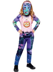 Futuristic Pink and Purple Robot Gamer Girl Costume