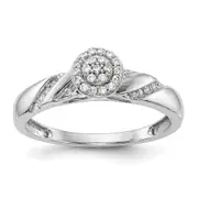 14K White Gold Complete Diamond Trio Cluster Engagement Ring