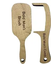 2Pcs Bald Man Comb And Brush, Bald Man Comb Joke Set, Funny Wooden Hairless Combing Brush And Toothless Comb, Gag Comb Bald Man, Bald Man Novelty Hair Comb, Joke Pranks Comb For Thinning Hair Friends