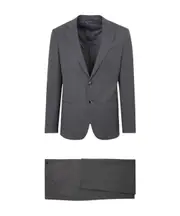 slim-cut wool two-piece suit EU56 Black