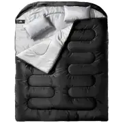 Double Sleeping Bag for Adults Mens with Pillow, XL Queen Size Two Person Sle...