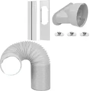 Portable Air Conditioner Parts Window Seal Kit 1.5m Exhaust Hose 130mm Flat Nozzle 1.3m Board for Sliding Horizontal Vertical Windows Doors