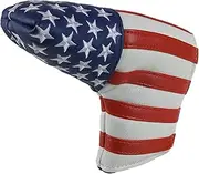 [Foretra] USA American Flag Design Golf Putter Headcover PU Leather Magnetic Closure for Blade Style Putters Scotty Cameron Odyssey Taylormade Ping