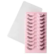 Lashie - Set of 10 Pairs: Volume Criscross Half False Eyelashes Y1006 - Black - One Size