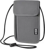 [YueJieSelected] Neck Pouch Men, Neck Pouch Women's Small, Mobile Phone Organiser Shoulder Bag Men, Wallet for Hanging, RFID Travel Purse, Theft-Proof, Passport Bag for Travel, Anti-Theft Protection, Gray, Stylish