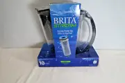 Brita Large Stream Filter Plastic 10-Cup Water Filter Pitcher NEW Sealed