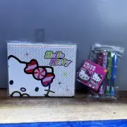 Sanrio Hello Kitty Stationery Notecards Envelopes Mini Gel Pen Set New 2011 2014