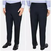 New Canali Tuxedo Stripe Dress Pants Navy Blue Wool 13780 Sz 36