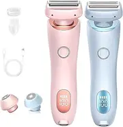 Proustore Razor, Comfort 2 in 1 electric lady shaver, Waterproof Wet & Dry Use for Armpit Legs Face Hairs, With Removable Head (A+B)