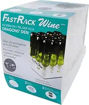 FastRack FastFerment Bomber Wine Bottle Cleaning and Drying Rack, 12 Two Racks & One Tray, White