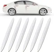 Aovuqan 6Pcs White Car Door Edge Guards, Anti-Collision Strips, Car Side Door Edge Protector Scratch Guard Protector for Car Side Door Rear View Mirror Exterior Door Handles Bumper Protection