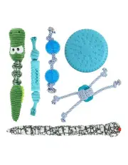 [PaWz] Chew Toys Squeaky Pet Rope Plush Toy Teething 6 styles