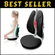 Ergonomic Memory Foam Lumbar Support Cushion for Office Chairs - Tailbone Relief