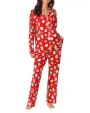 BedHead Pajamas Christmas Printed Long Sleeve Pajama Set