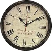 STARTIST Wall Hanging Clock Round Clock Roman Numerals Vintage Style Funny Decor Easy to Read Wall Clock Vintage Clock for Dining Room